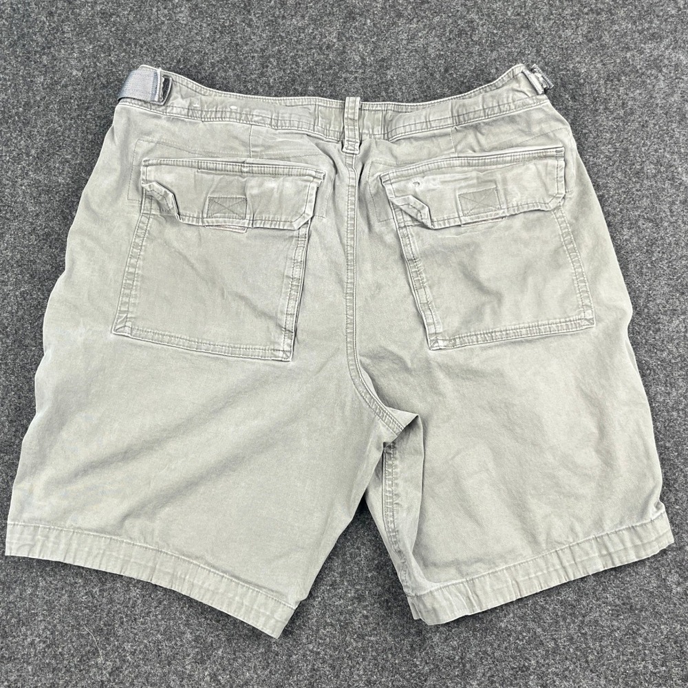 Y2K Abercrombie & Fitch Cargo Shorts Mens 30 Gray Green Utility Zip Pocket - Picture 2 of 8